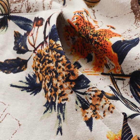 LAST 1! XXXL Orange and cream floral light hoodie - Picture 4 of 8